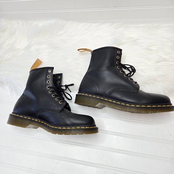 Dr. Doc Martens Men’s 10 Women's 11 Felix Ankle Combat Boots Black Lace Up 14045 - Picture 3 of 7